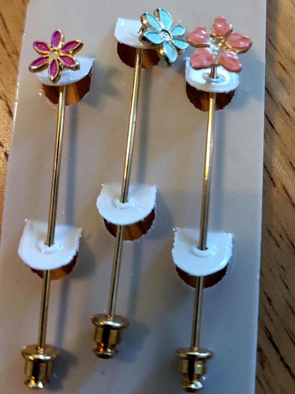 Floral Enamel Stick Pins - Pink, Coral, Aqua